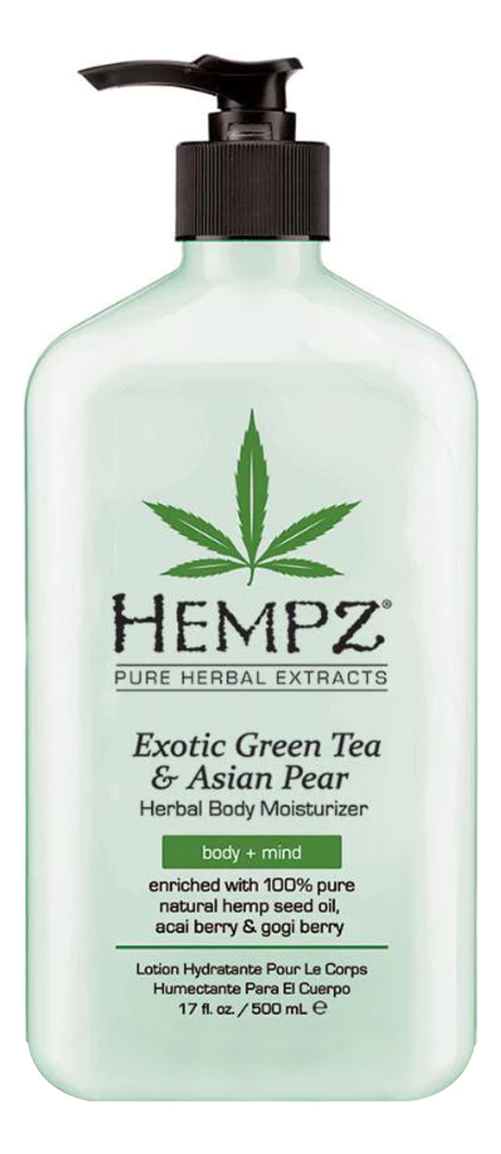 HEMPZ Молочко для тела увлажняющее Зеленый чай и Груша-Exotic Green Tea & Asian Pear Herbal Body Moisturizer,500 мл