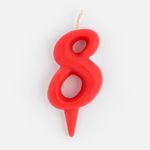 Свеча для торта цифра "Овал" "8", красная, 5,5 см