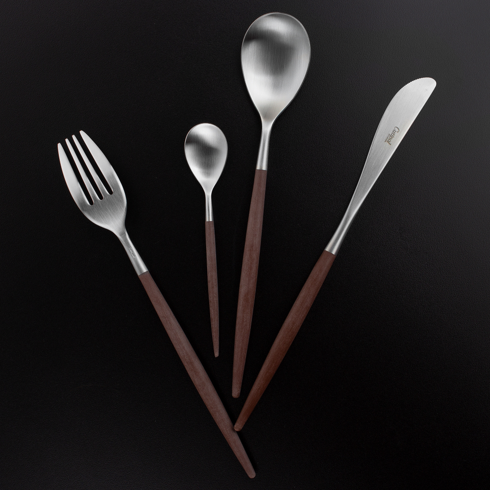 Набор столовых приборов на 6 персон 24 предмета Cutipol Mio matte brown в подарочной упаковке