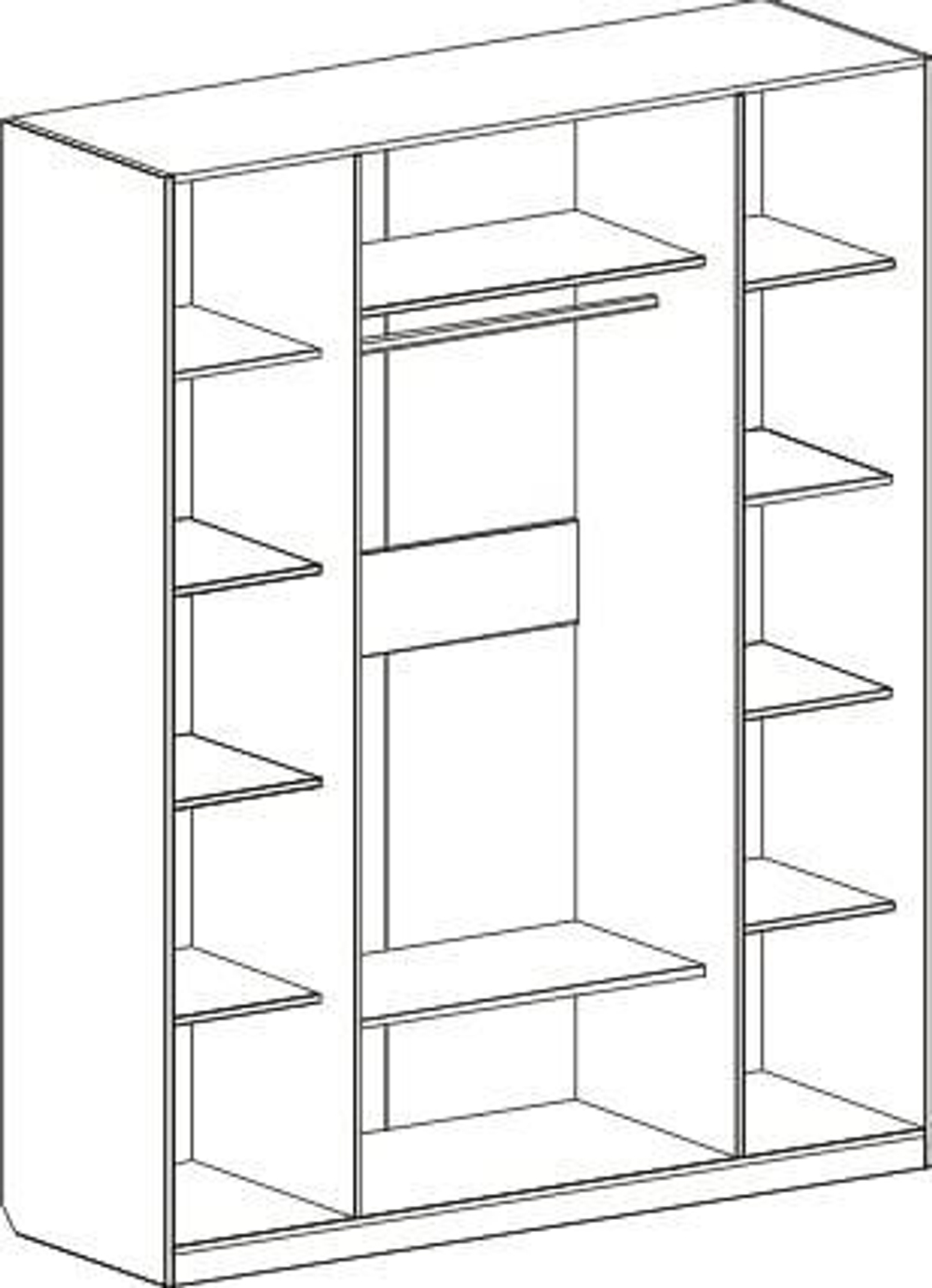 Шкаф 4х дверный Николь Ясень жемчужный / Ваниль