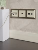 BRITE Розетка двойная RJ11+RJ45 кат.5E РК/Т12-БрКр бежевый IEK