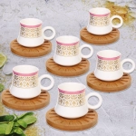 Кофейный набор 12 предметов «Восточная сказка» ( 6кружек 90мл+6 блюдец), вензеля розовый