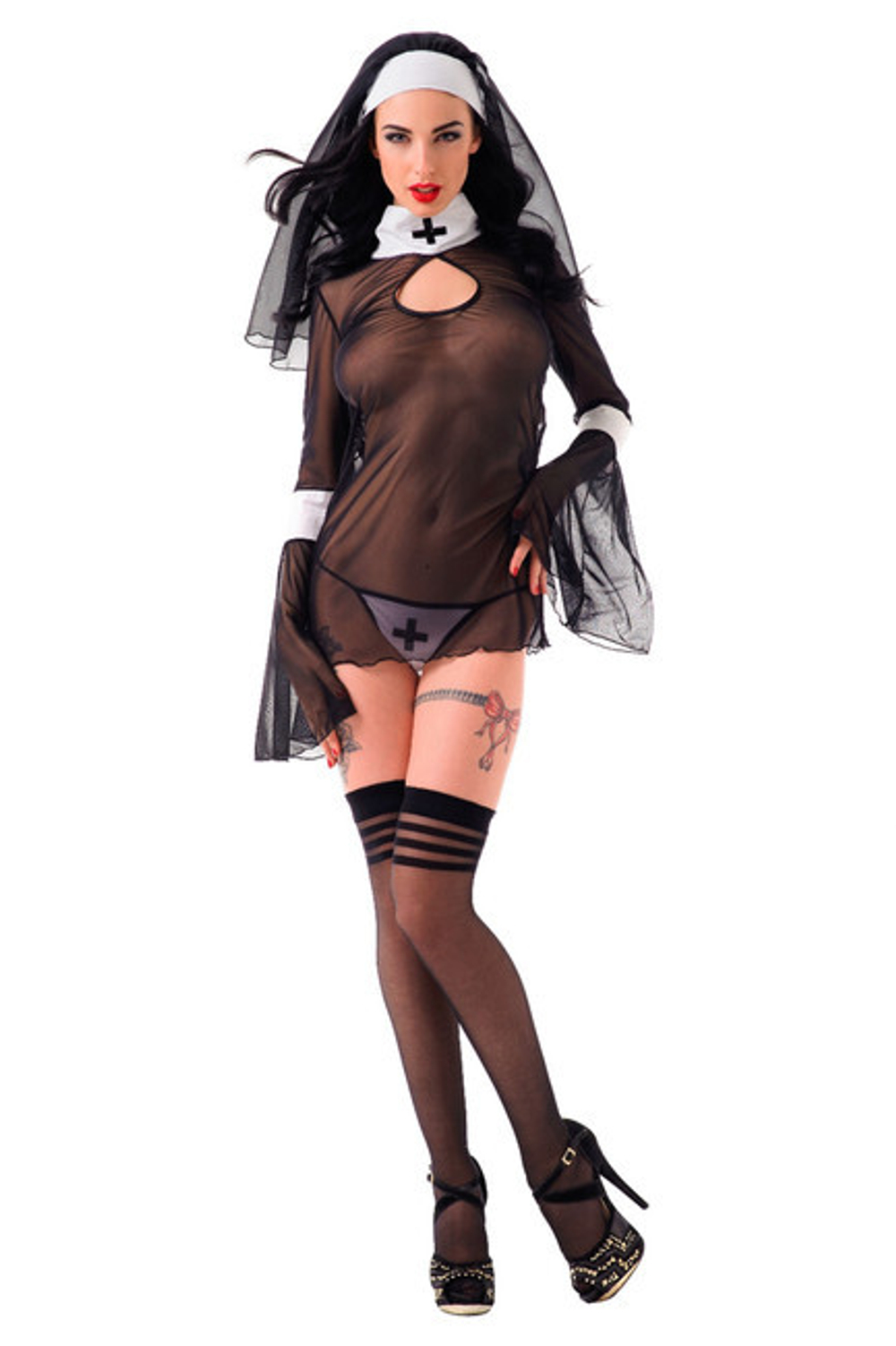 Костюм настоятельницы монастыря SM (42-44) (Цвет: черный с белым)