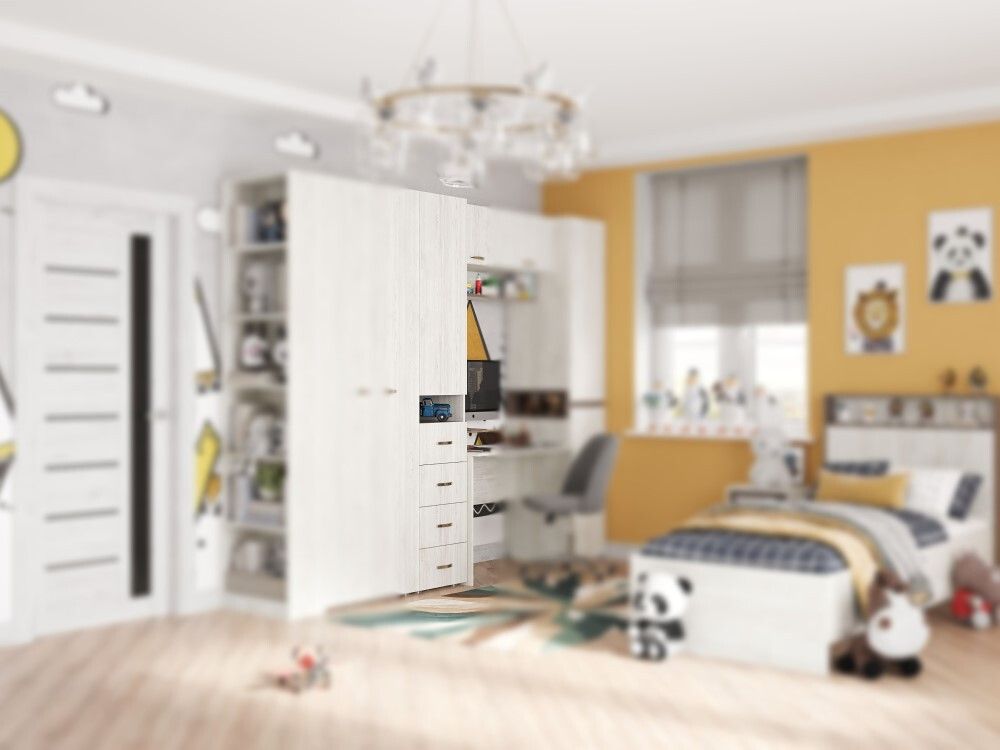 Пенал 1-ств с 4 ящ и нишей, МС "Анита", (Винтерберг/Рейн бронза