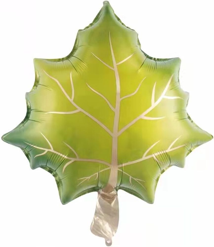Шар с клапаном (14&#39;&#39;/36 см) Мини-фигура, Кленовый лист, Зеленый, 1 шт.