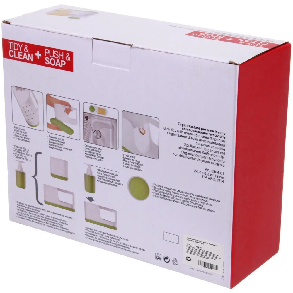 Дозатор для жидкого мыла с подставкой под губку Забота 835