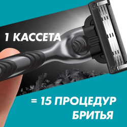Бритвенный станок Gillette Mach3 Charcoal с двумя кассетами