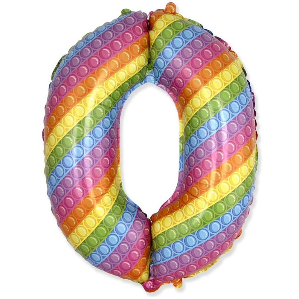 Шар Фольгированный Цифра 0 Попит (Ассорти)