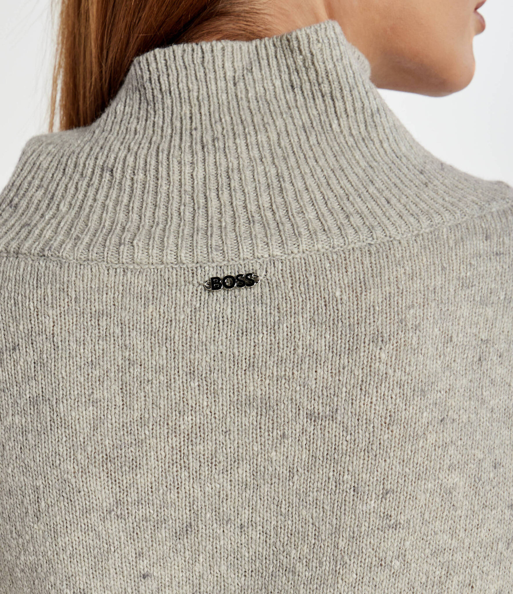 Хлопковый свитер famindi BOSS BLACK - пепельный(50521898)