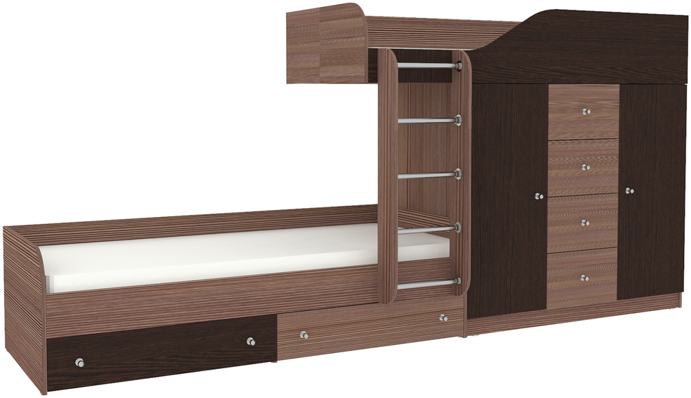 Двухъярусная кровать КарИВи Астра 6 Бодего Темный Венге
