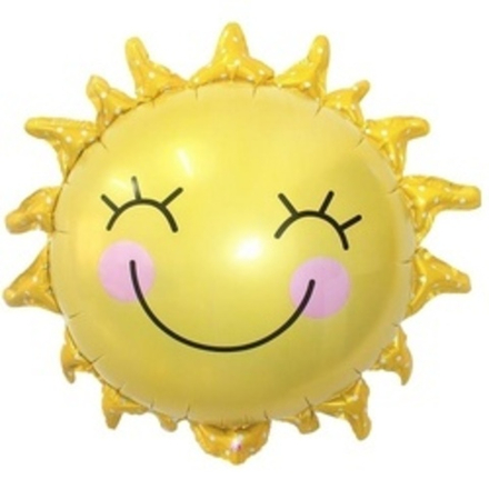 Шар с клапаном (17"/43 см) Мини-фигура, Солнышко улыбка, Желтый