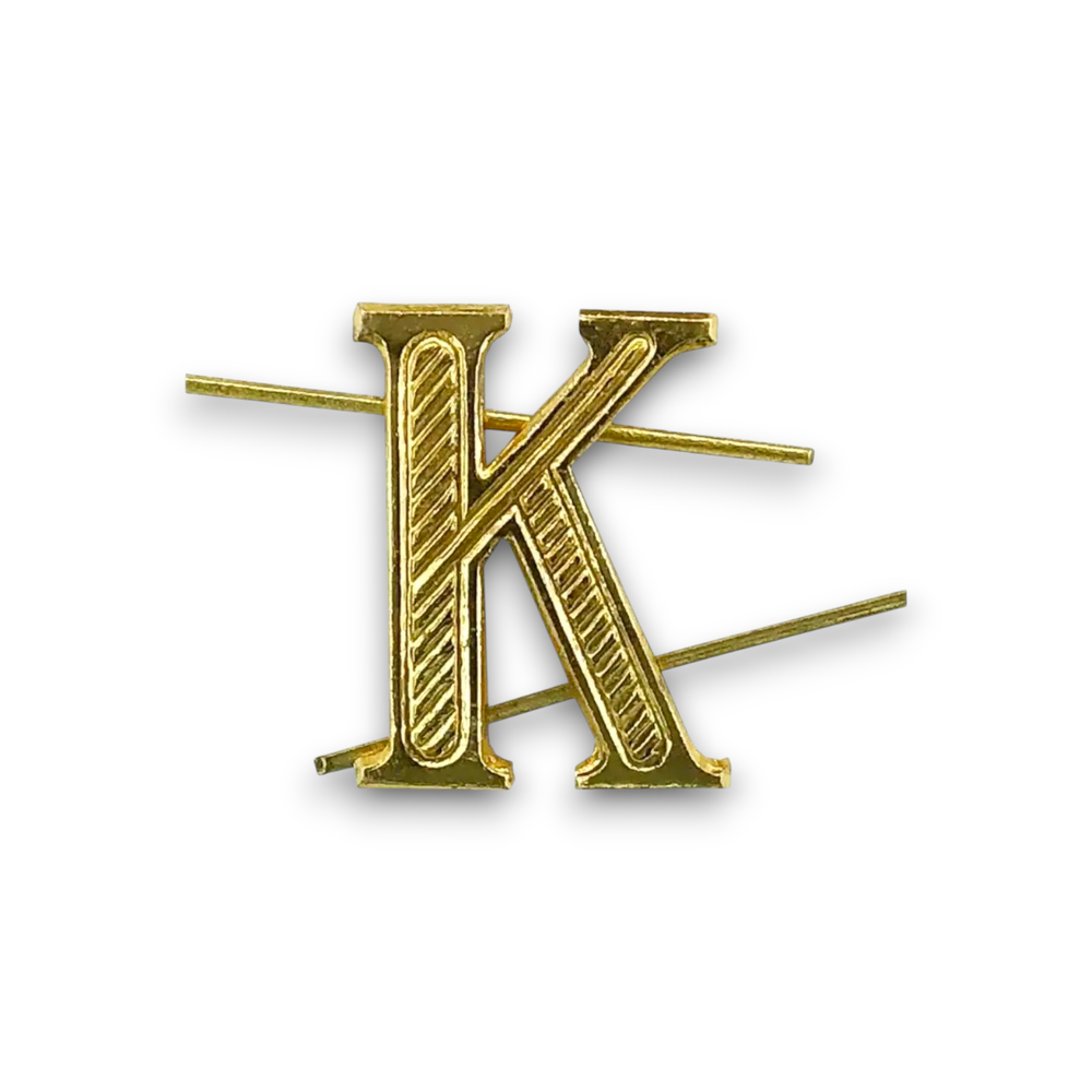 Знак Различия На Погоны Буква К Золотистый | ATRIBUTICASTORE.RU