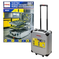 Набор инструментов 287пр. 1/4'',1/2''(6гр.)(4-30мм), в алюминиевом кейсе WMC TOOLS WMC-40287