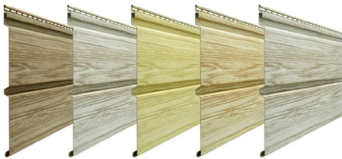 Виниловый сайдинг Döcke Lux D6S "Брус" рябина/кедр/орех/миндаль/зрелый каштан/канадская береза