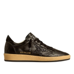 Мужские кеды Golden Goose Ball Star Black nappa with Black glitter star and Suede heel tab
