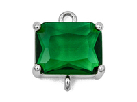 Коннектор "Emerald" 12,3мм, с зеленым кристаллом