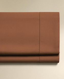 ZARA HOME (300 НИТЕЙ) ПРОСТЫНЯ ИЗ ХЛОПКА, ЧЕРЕПИЧНЫЙ