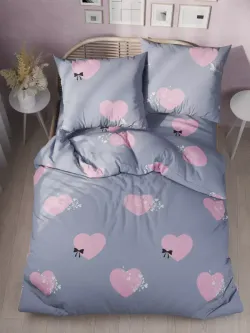 Наволочка комплект 2шт Полисатин Мечта "Loved" 50x70 см на молнии