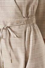 51469 Платье женское (пепельно-бежевый клетка)