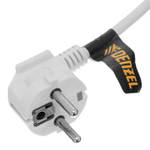 Шнур сетевой Energy Series, ПВС, 3 м, 3 x 1 мм, с неразборной вилкой, белый, Denzel