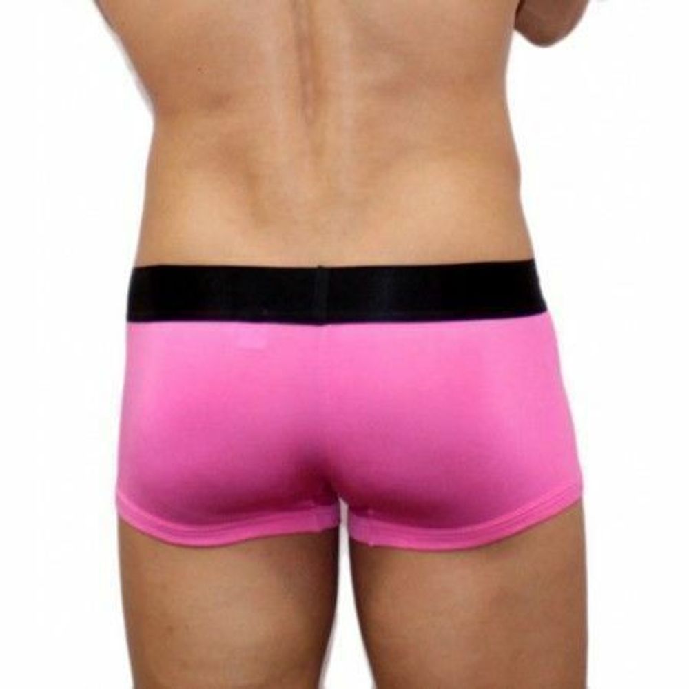 Мужские трусы хипсы розовые с черной резинкой Calvin Klein modal Black Waistband Pink