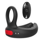 Черное эрекционное виброкольцо 3,3см с пультом ДУ I-Moon Cock Ring MY-918