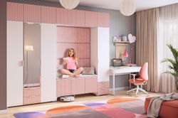 Тумба "Зефир" 115.01, (Белое дерево/пудра розовая (эмаль), 1200*424*536