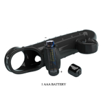 Черная вибронасадка на пенис с подхватом мошонки - 20 см.