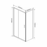 Душевой уголок Vincea GARDA VSR-1G1016CL 160x100 стекло прозрачное/профиль хром