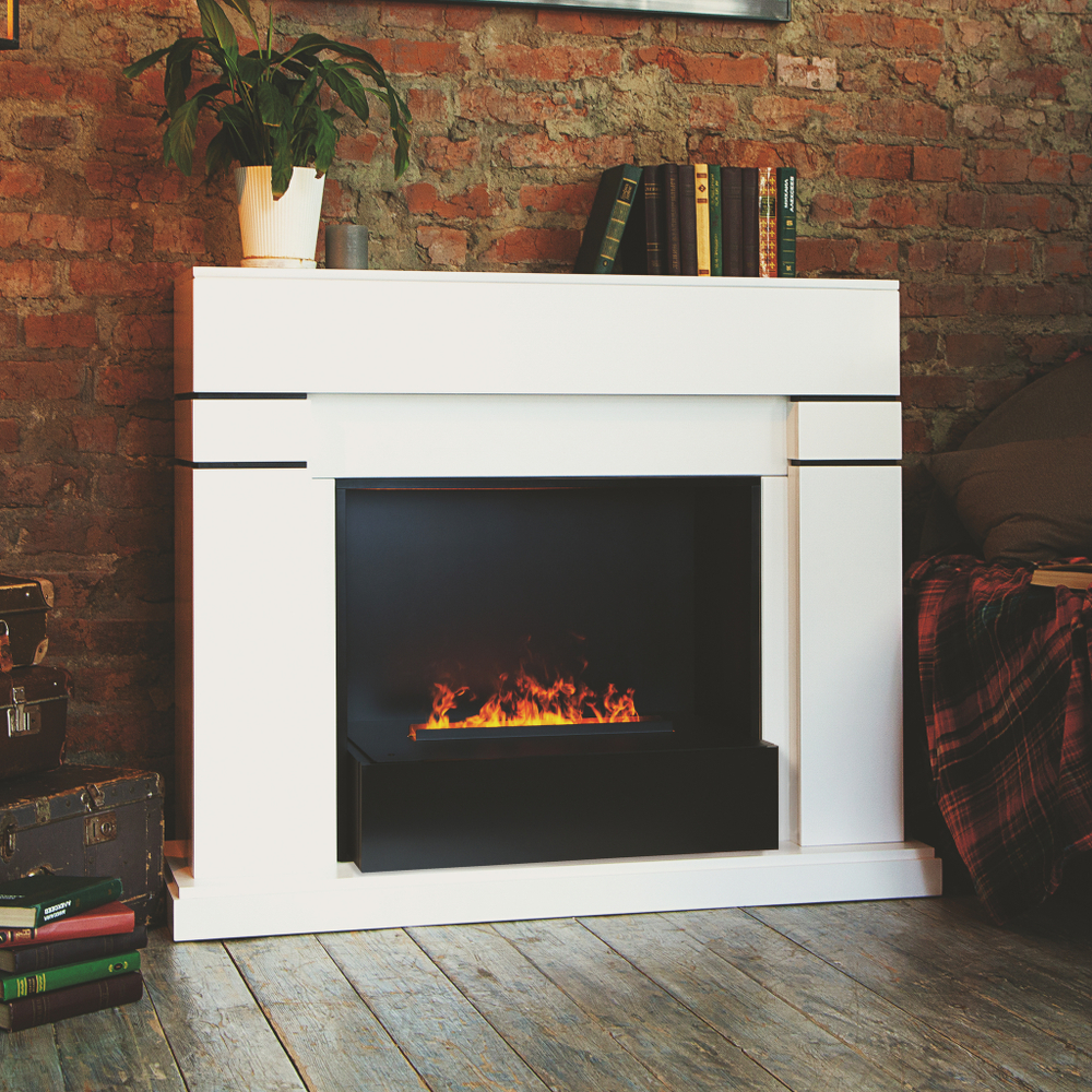 Каминокомплект Real Flame Lindelse 26 WT с очагом 3D Cassette 630 Black Panel