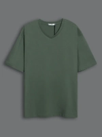 Футболка мужская повседневная однотонная хлопок