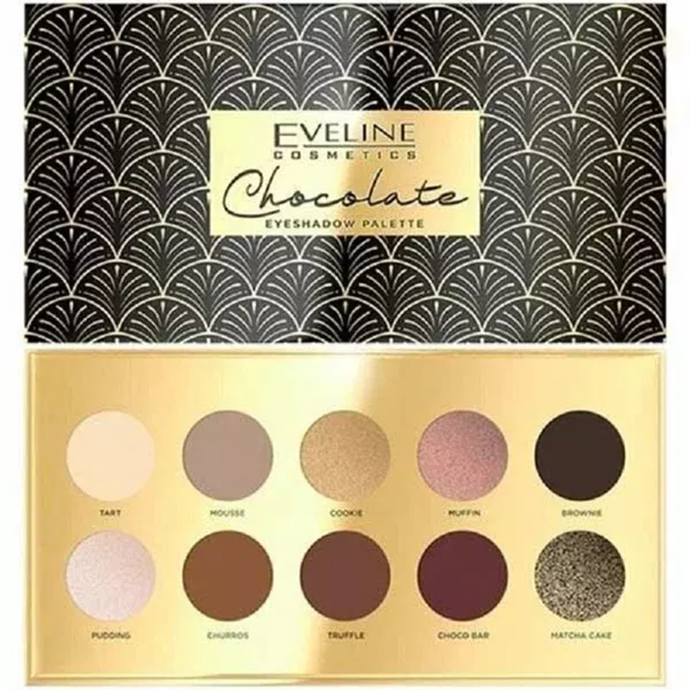 EVELINE Eyeshadow Palette Тени для век 10 тонов CHOCOLATE (*3*12)