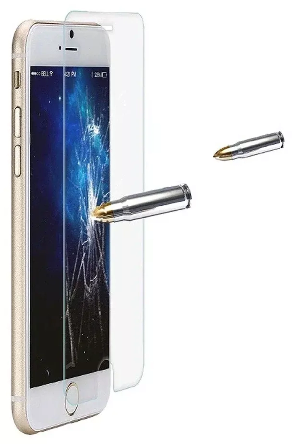 Защитное стекло iPhone 6+ Adpo Frame plating gold