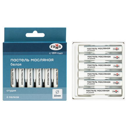 Пастель масляная Гамма "Студия", 1 белый (в наборе 6 шт.)