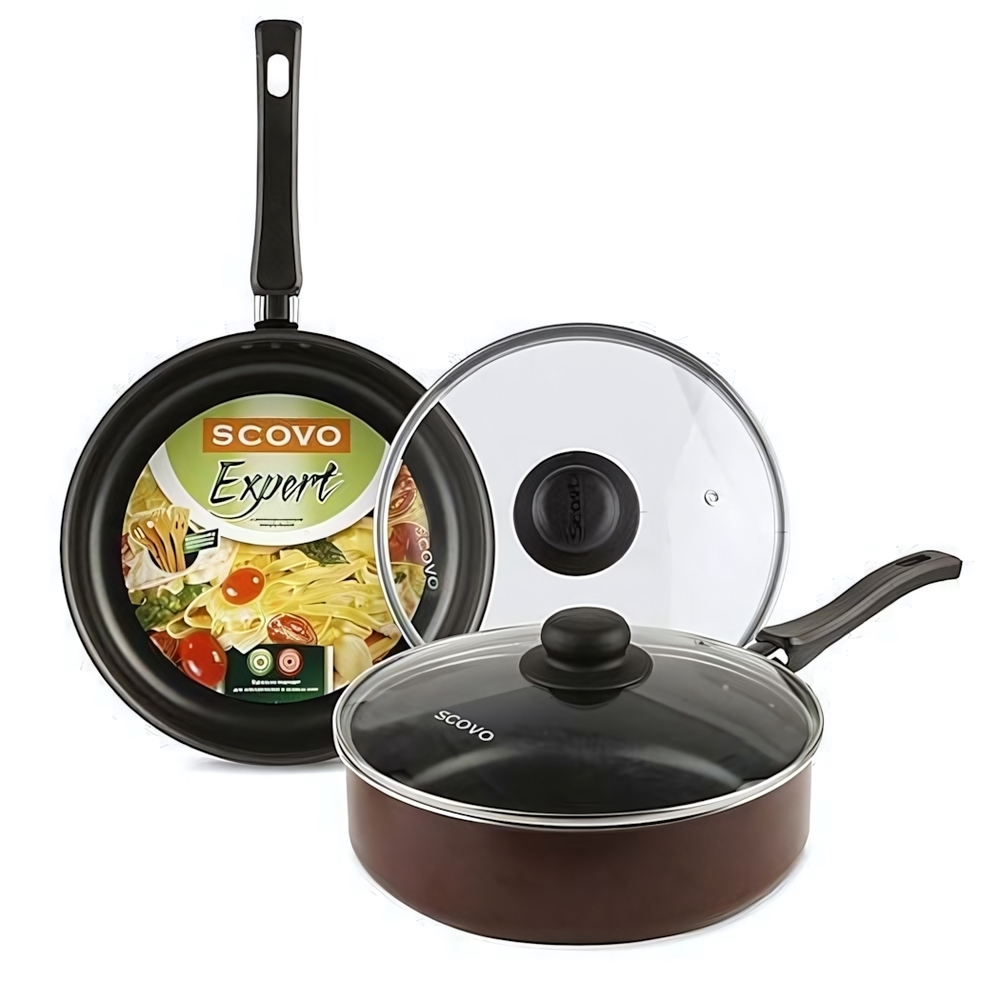 Сотейник 24см "ScovO EXPERT" стекл.кр.