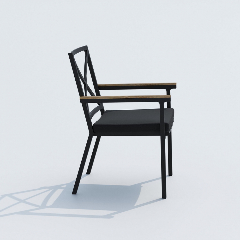 Обеденная группа Ideal Patio ДОЛЛА ФЕСТА каркас карбон, стол алюминий 220, ткань черная