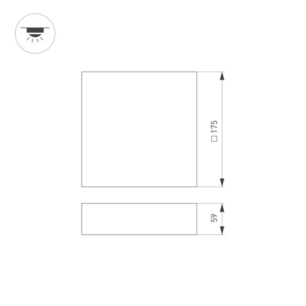 Светильник SP-QUADRO-S175x175-16W Warm3000 (BK, 120 deg, 230V) (Arlight, IP40 Металл, 3 года) 034783