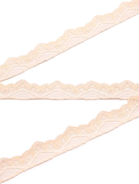 02-40 Кружево узкое эластичное 2,5 см, телесный 126