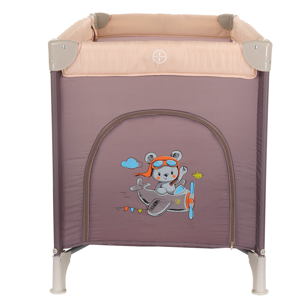 PITUSO Манеж-кровать Florecita Beige/Бежевый,1 уровень,2 кольца,2 колеса,лаз на молнии,125X65X78 см