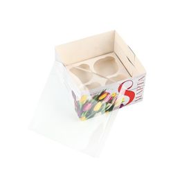 Коробка для капкейка "8 Марта", 16*16*10 см