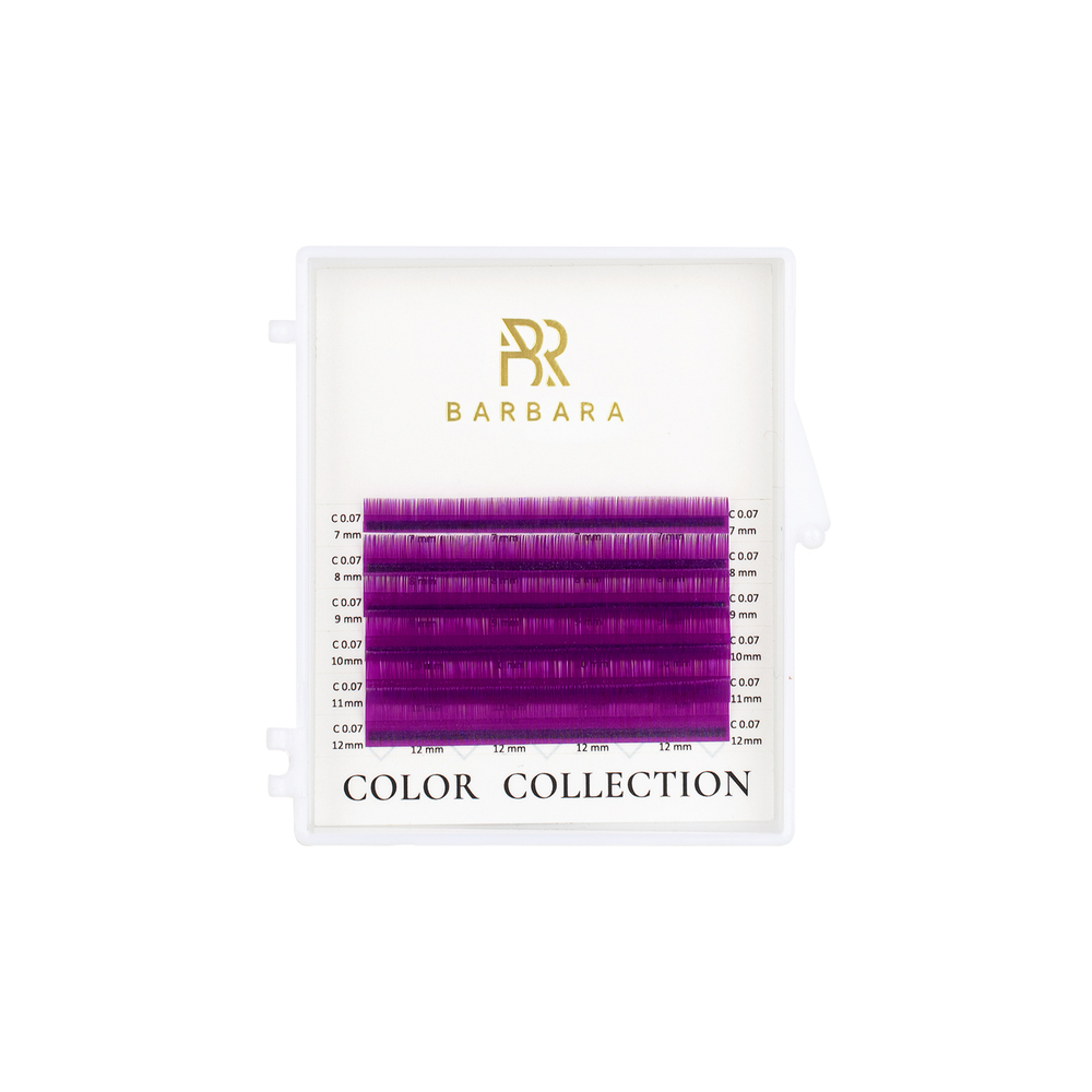 Фиолетовые ресницы Barbara MINI MIX - 6 линий