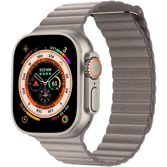 Apple Leather Loop for Apple Watch 42|44|45|49mm M Stone (Бежевый) MTHC2ZM/A