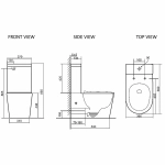 Унитаз-компакт SantiLine SL-5026MB безободковый, слив торнадо, с бачком, с крышкой микролифт, черный матовый