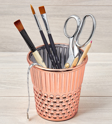 Стакан-органайзер "Наперсток" для швейных аксессуаров, цвет розовое золото (10702070/051222/3429998/