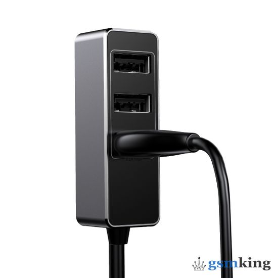 Baseus Enjoy Together Four Interfaces Output Patulous Car Charger 5.5A Dark Gray CCTON-0G