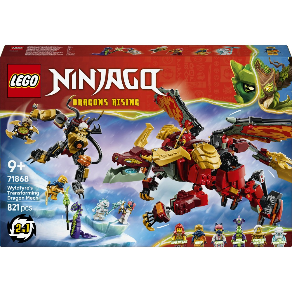Конструктор LEGO Ninjago 71868 Трансформирующийся дракон-мех Вайлдфайр — фото 1