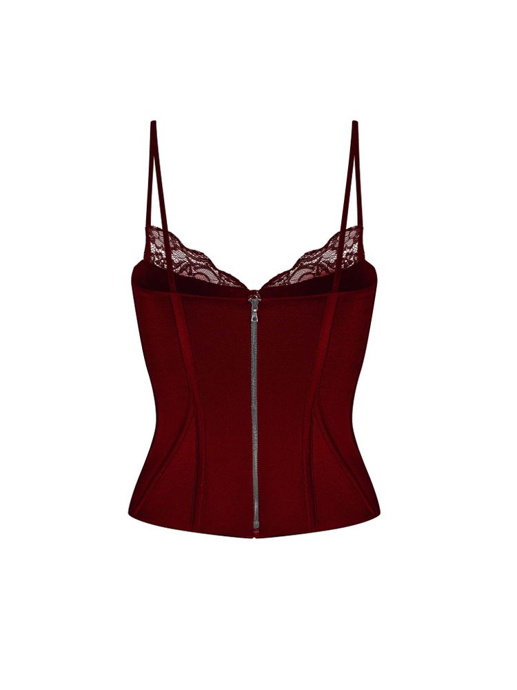 Tоп-бюстье корсетного типа из сатина и кружева