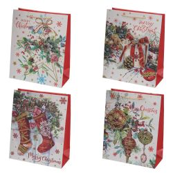 GAEM Пакет подарочный M (бумага 210г/м2, блок 12шт), L32 W12 H26 см, 4в.