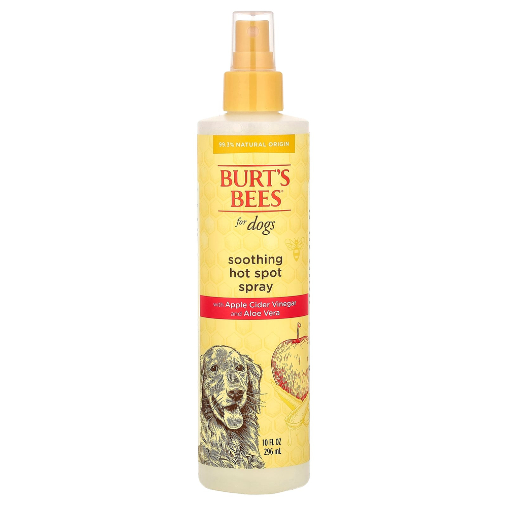 Burt's Bees, Успокаивающий спрей для собак с яблочным уксусом и алоэ вера, 10 жидких унций (296 мл)