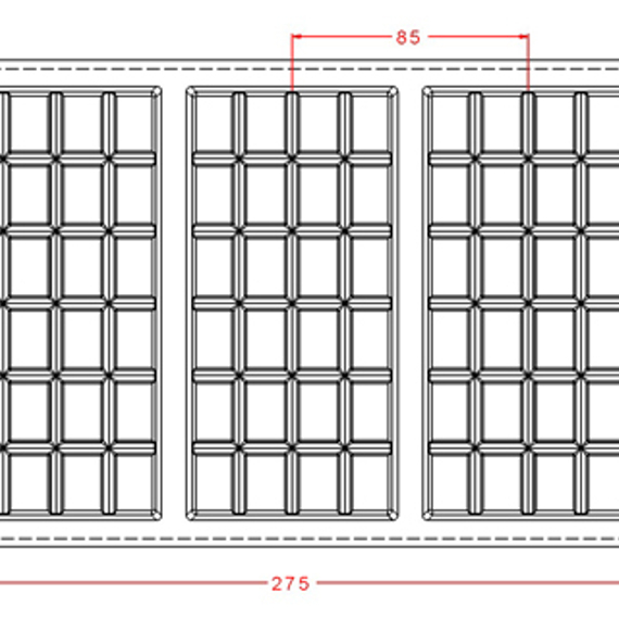 222-у | Форма для шоколадных плиток "Классика-1" (275*175мм)